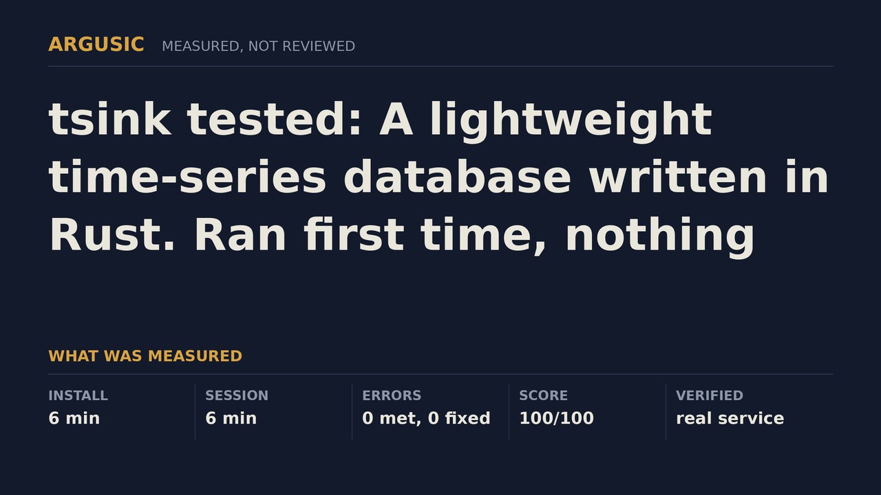 Argusic testing tsink, recorded session
