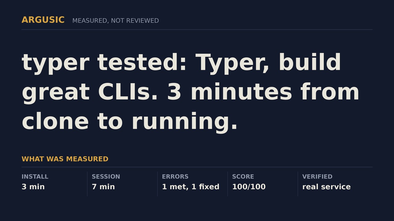 Argusic testing typer, recorded session