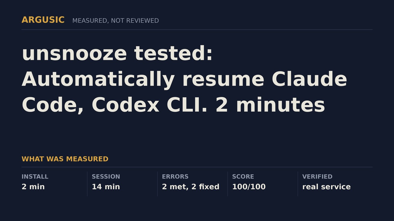 Argusic testing unsnooze, recorded session