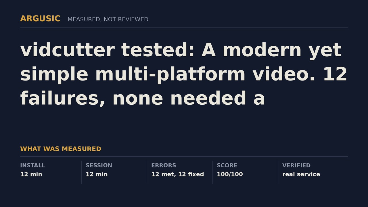 Argusic testing vidcutter, recorded session