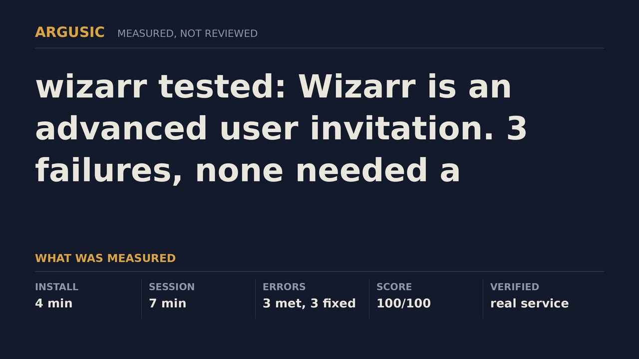 Argusic testing wizarr, recorded session