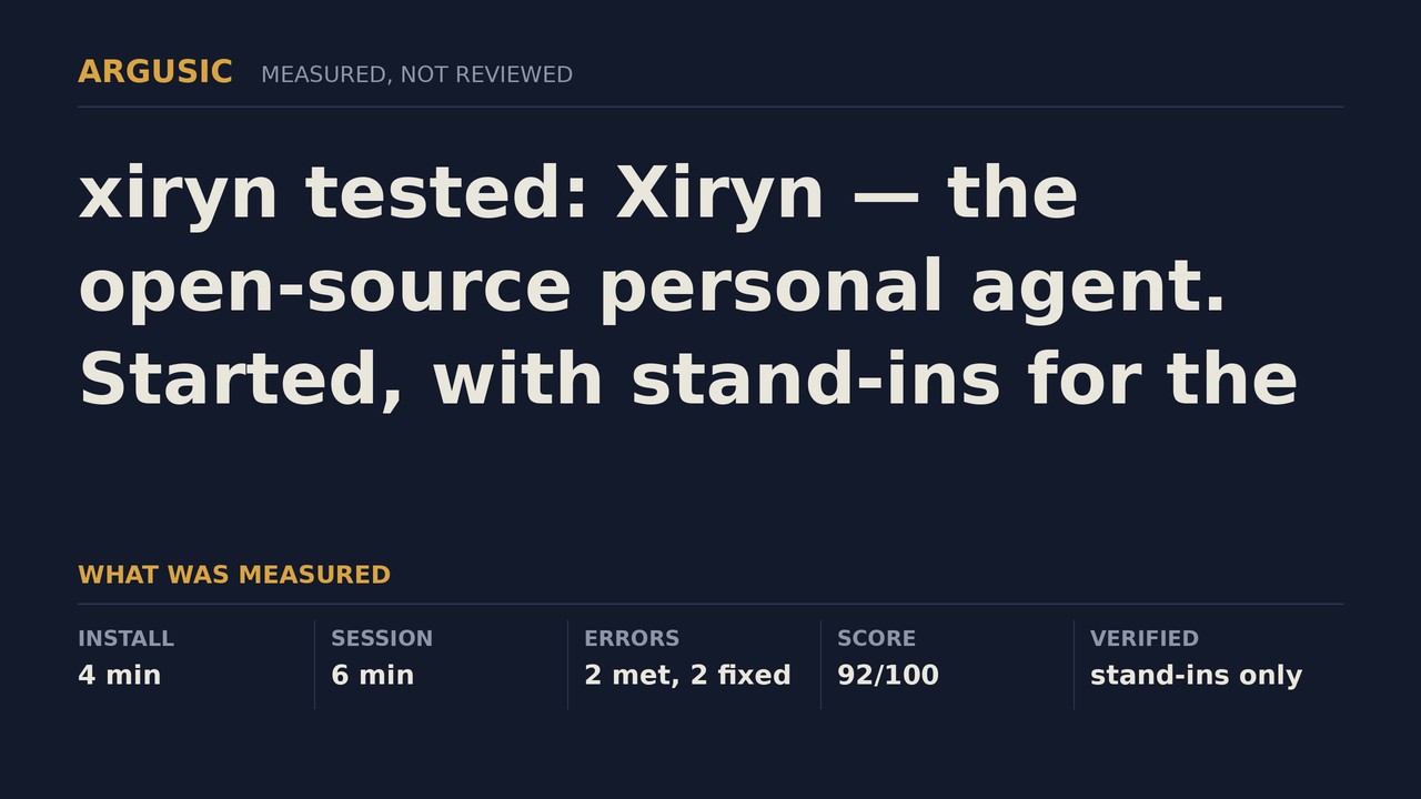 Argusic testing xiryn, recorded session