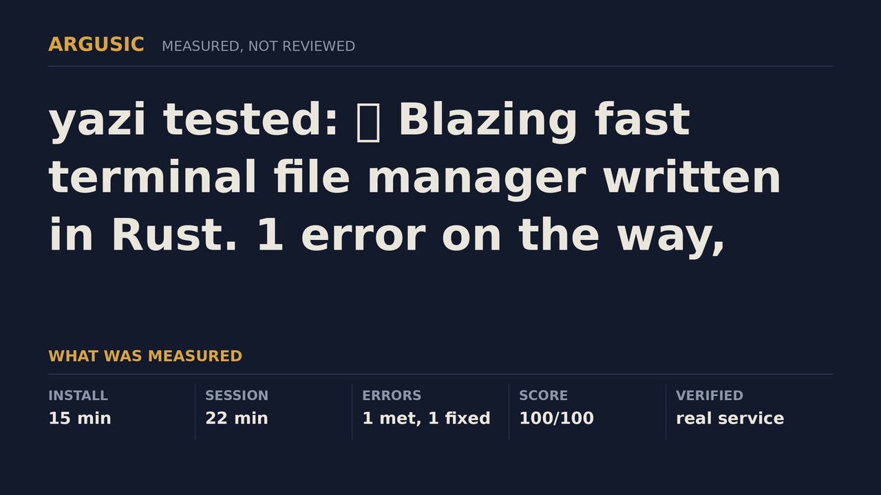 Argusic testing yazi, recorded session